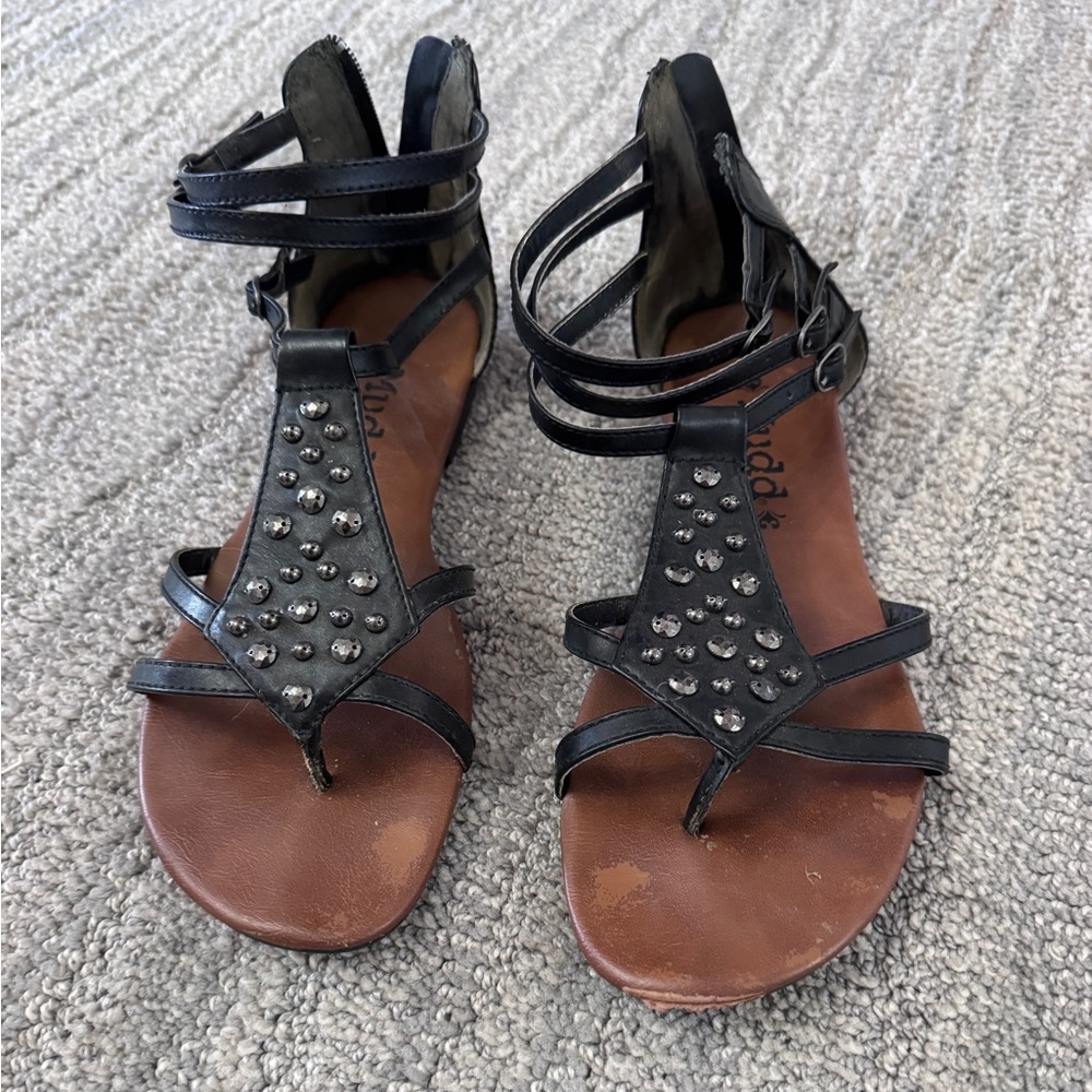 Mudd Black Sandals with Silver Studs